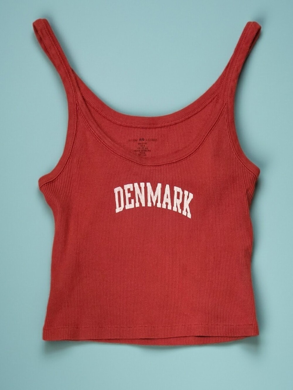 Brandy Melville Red Cropped Denmark Tank
